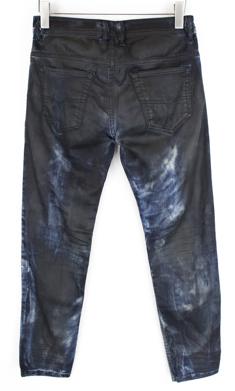 DIESEL Thommer CB-NE 085AZ vyriški džinsai W28 pilka mėlyna plona vaškuota Jogg elastinga 