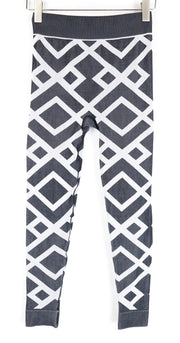 SWEATY BETTY Sport Leggings S Grey White Pattern Stretch Pull-On Gymwear