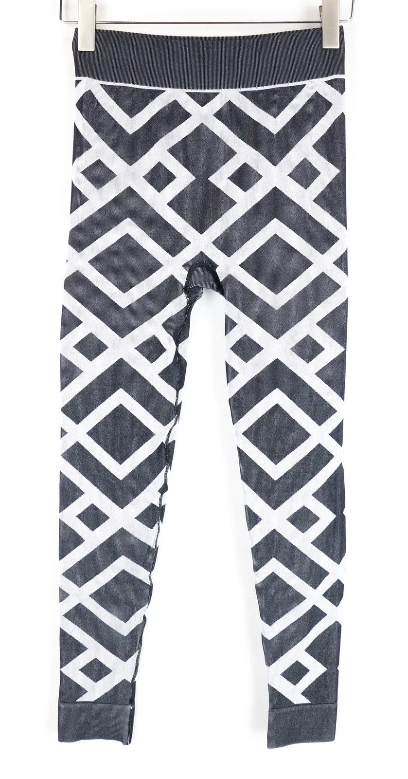 SWEATY BETTY Sport Leggings S Grey White Pattern Stretch Pull-On Gymwear