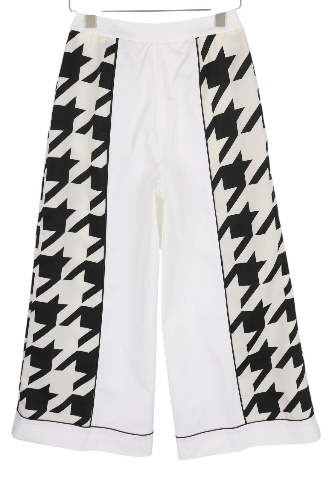 PT TORINO Mia Women Trousers 42 W26 White Flared Leg Patterned Ankle Length