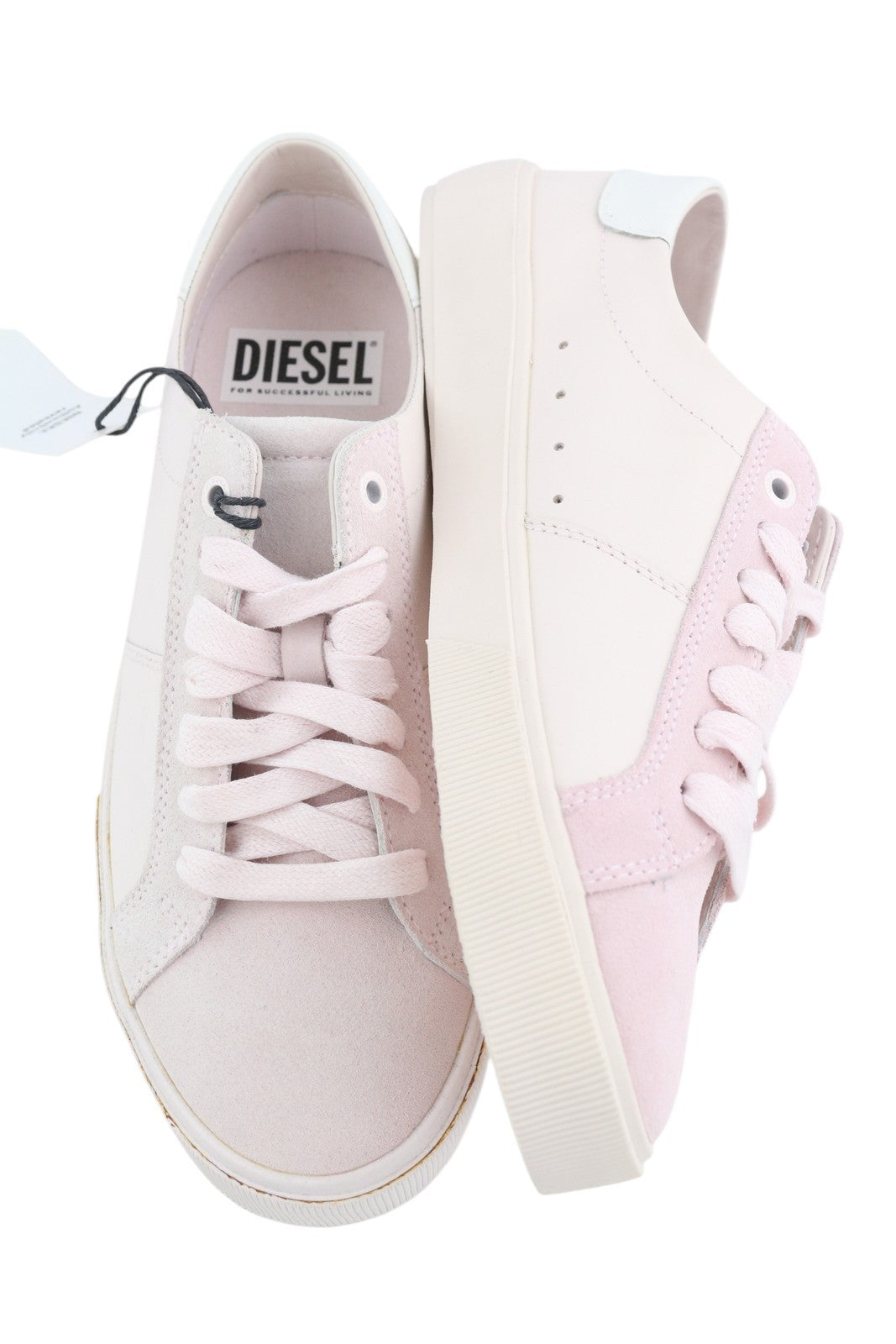 DIESEL S-Mydori Lc W moteriški sportbačiai, šviesiai rožinės spalvos, odiniai, migdolų spalvos, RRP 200 € 