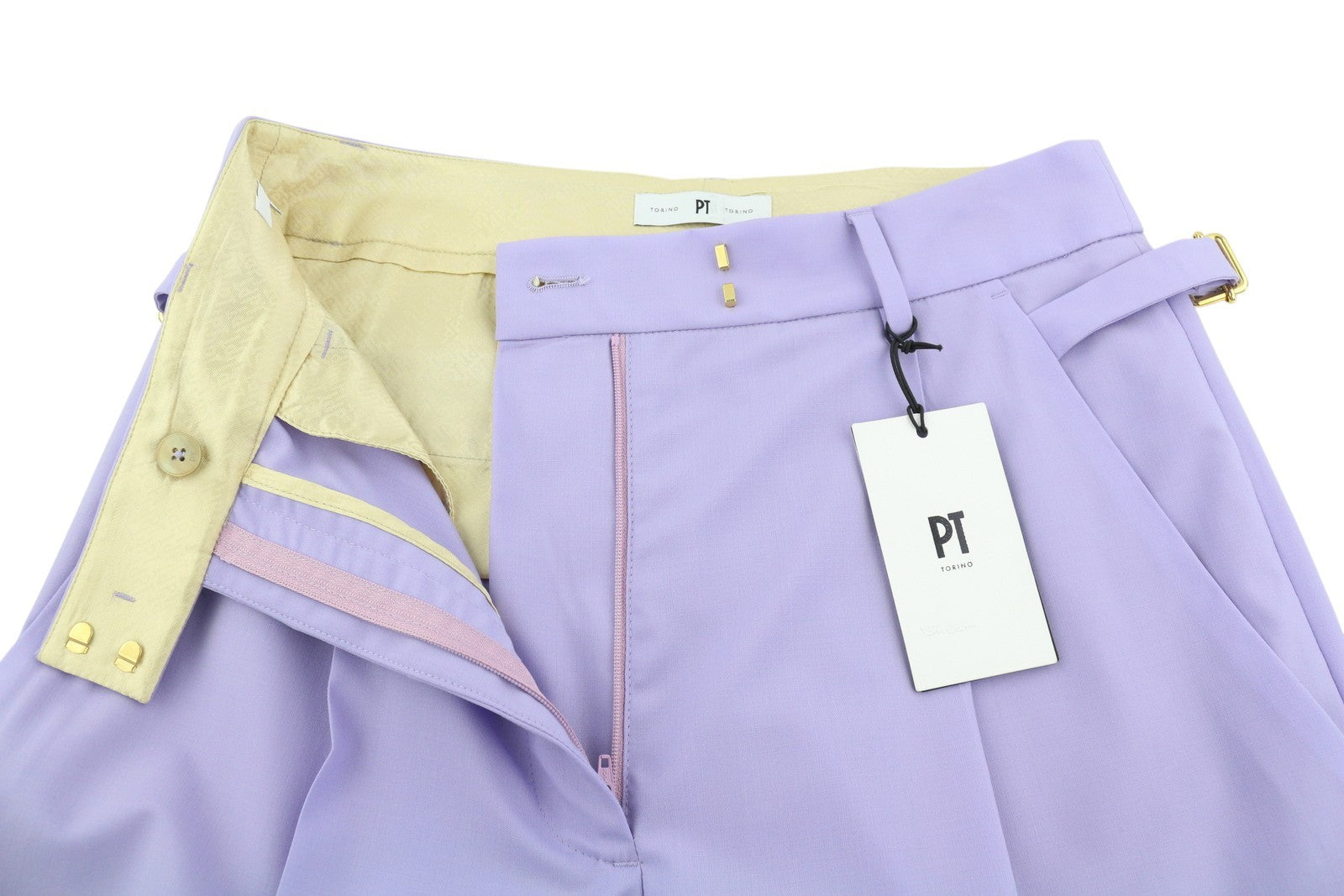 PT TORINO Isabel Women Trousers 42 W27 Purple Violet Fleece Wool Blend RRP€350