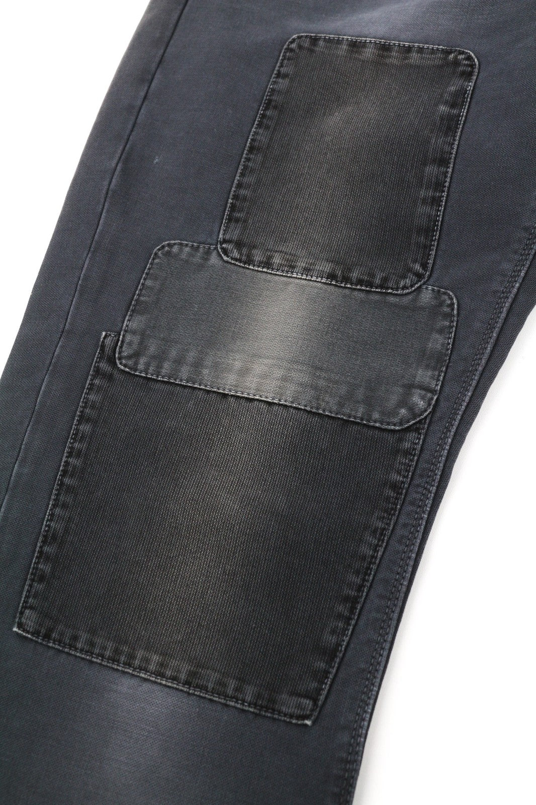 NUDIE JEANS Khaki Mens Trousers W32/L34 Regular  Cotton Stretchy Patched Black