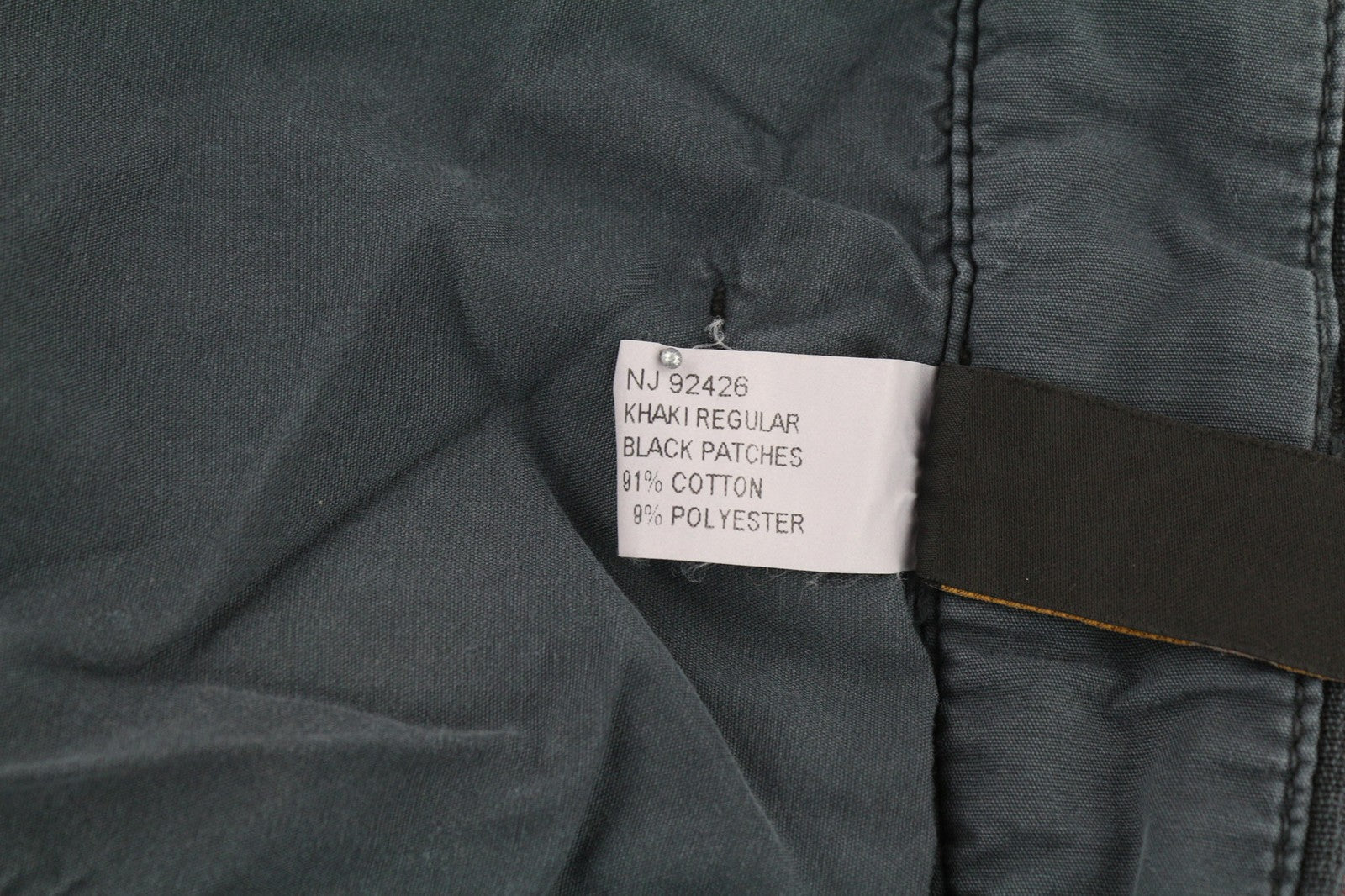 NUDIE JEANS Khaki Mens Trousers W32/L34 Regular  Cotton Stretchy Patched Black