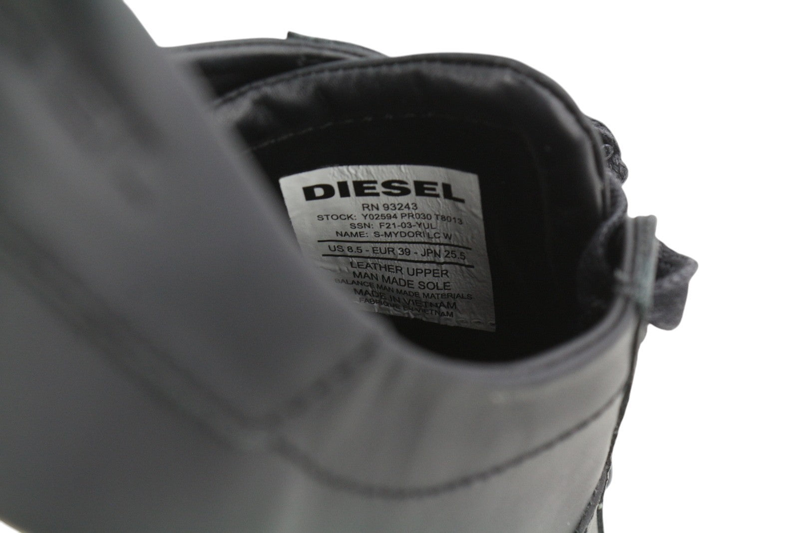 DIESEL S-Mydori Lc W Women Sneakers EU39 Black Leather Laced Low Top RRP€200