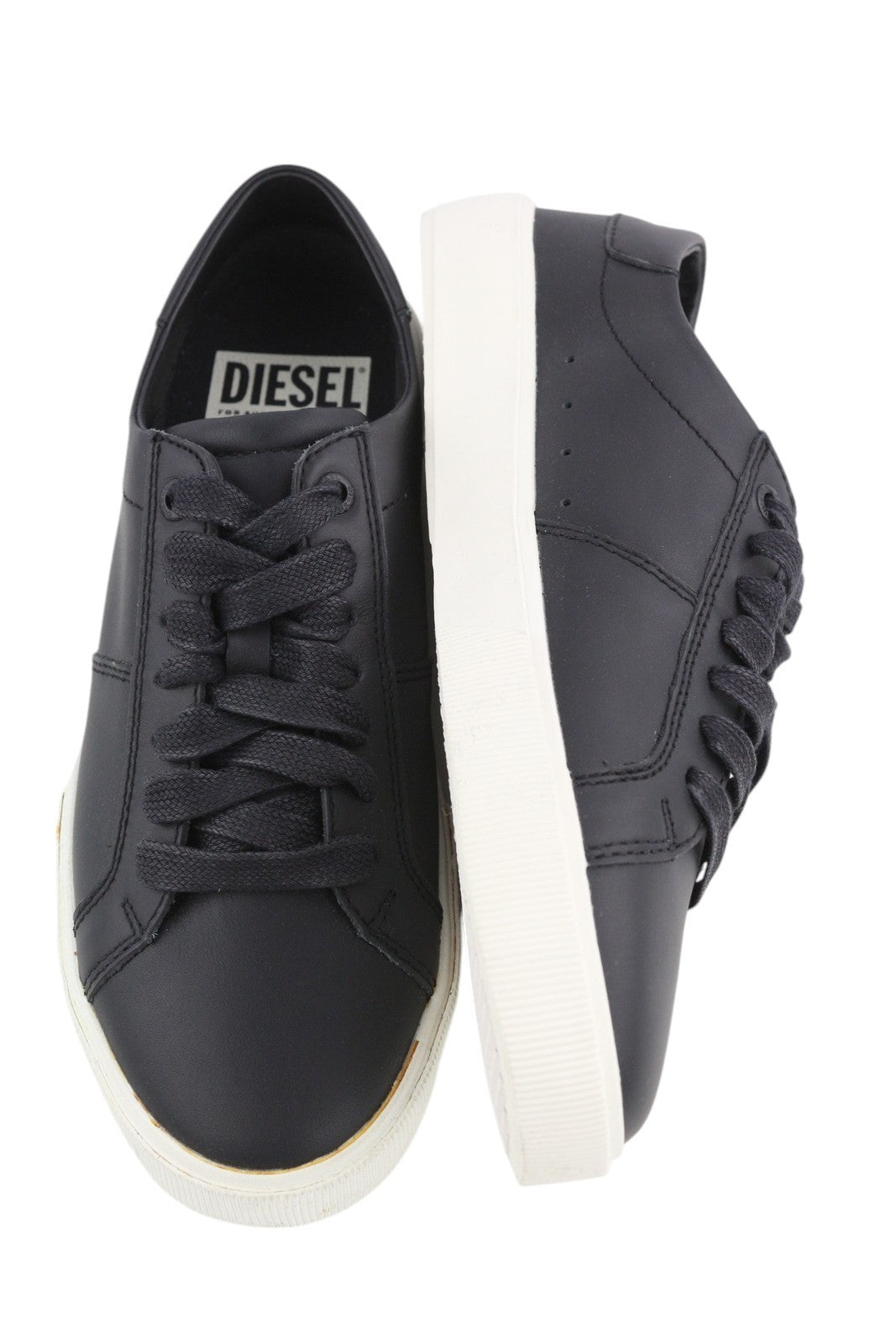 DIESEL S-Mydori Lc W Women Sneakers EU39 Black Leather Laced Low Top RRP€200