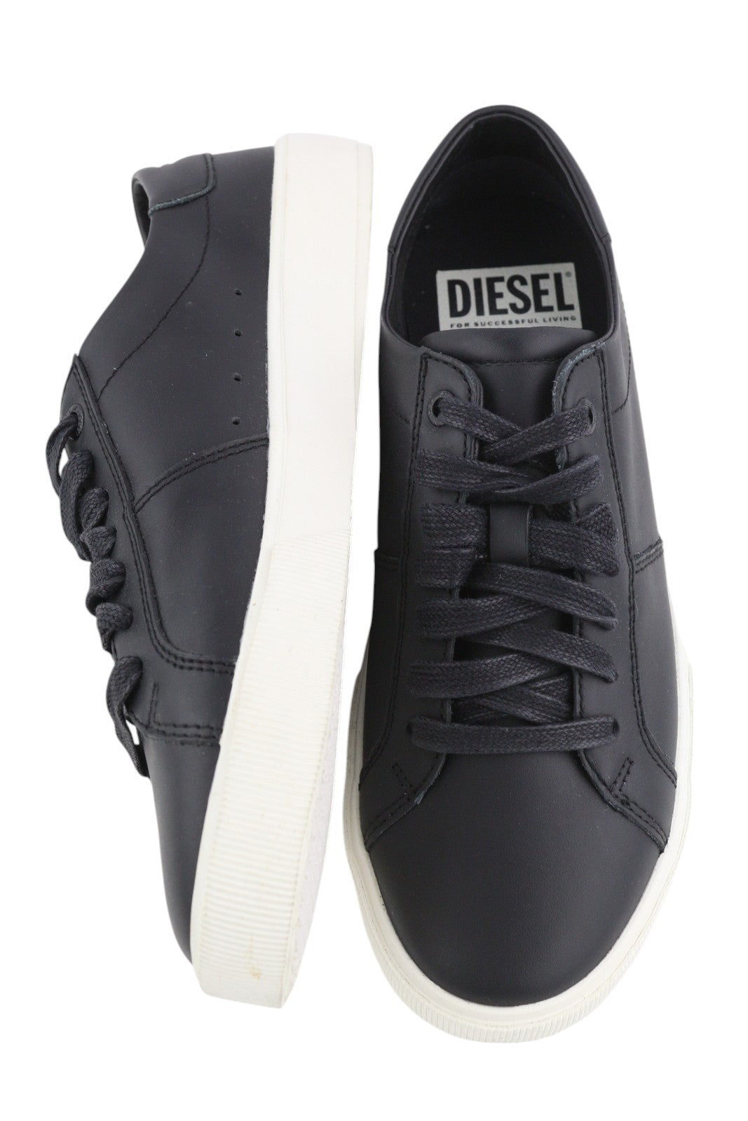 DIESEL S-Mydori Lc W Women Sneakers EU39 Black Leather Laced Low Top RRP€200
