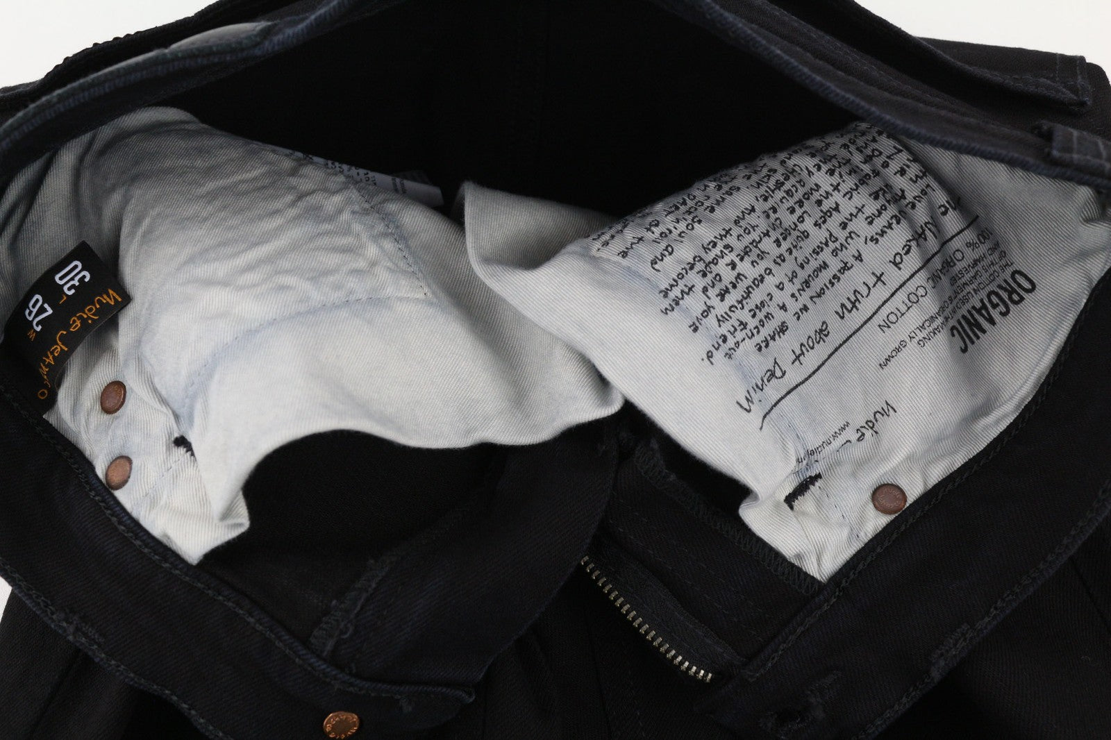 NUDIE JEANS Long John Womens Jeans W26/L30 Slim  Cotton Stretchy Black 5-Pocket