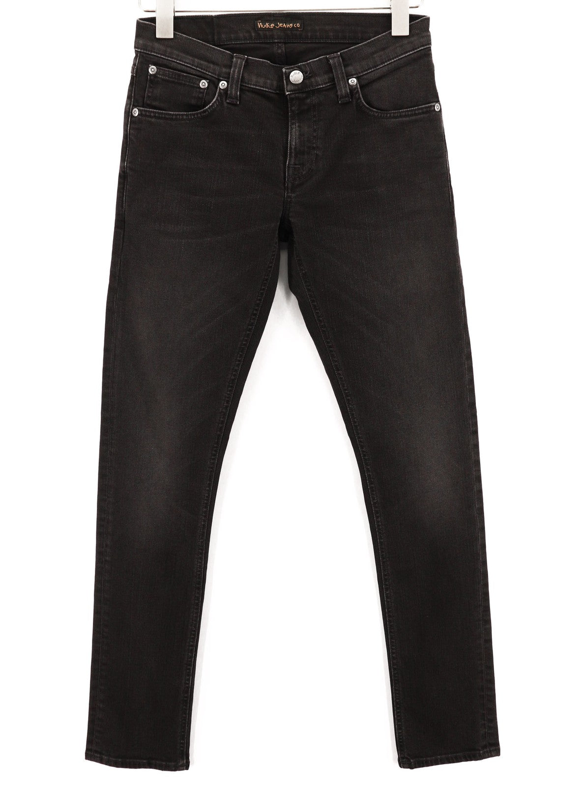 NUDIE JEANS Long John Mens Jeans W28/L32 Slim  Casual Stretchy Black 5-Pocket