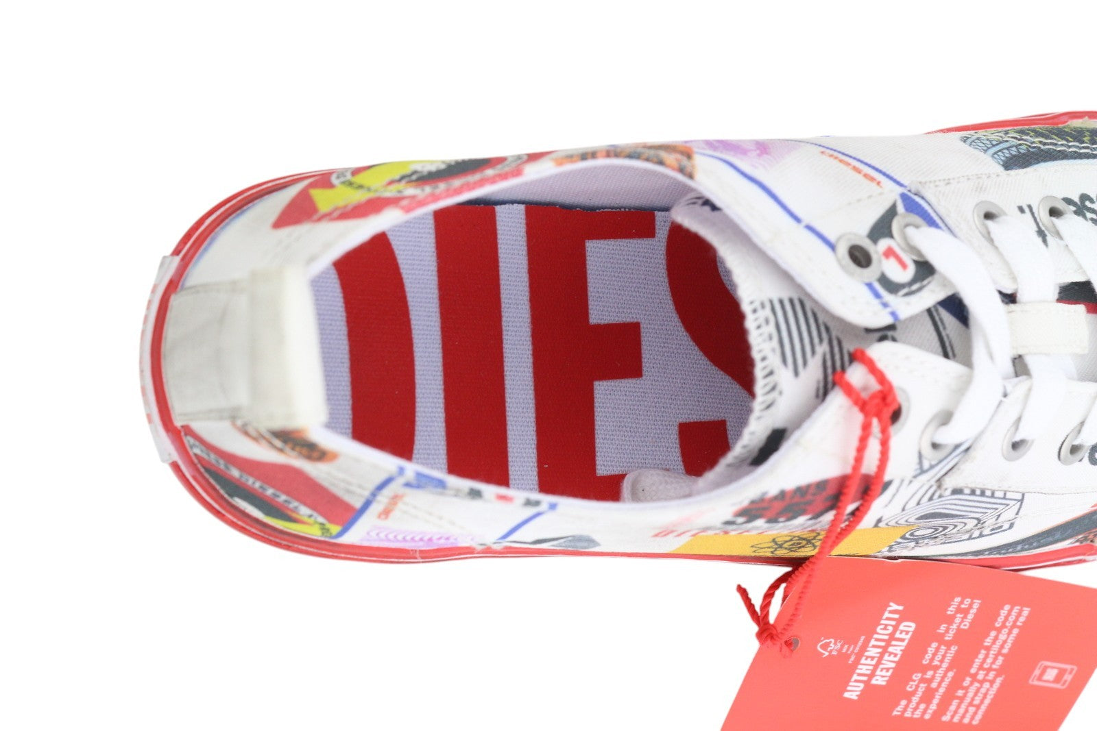 DIESEL S-Athos Low Men Sneakers EU43 Patterned Low Top Laced Almond Toe RRP€160