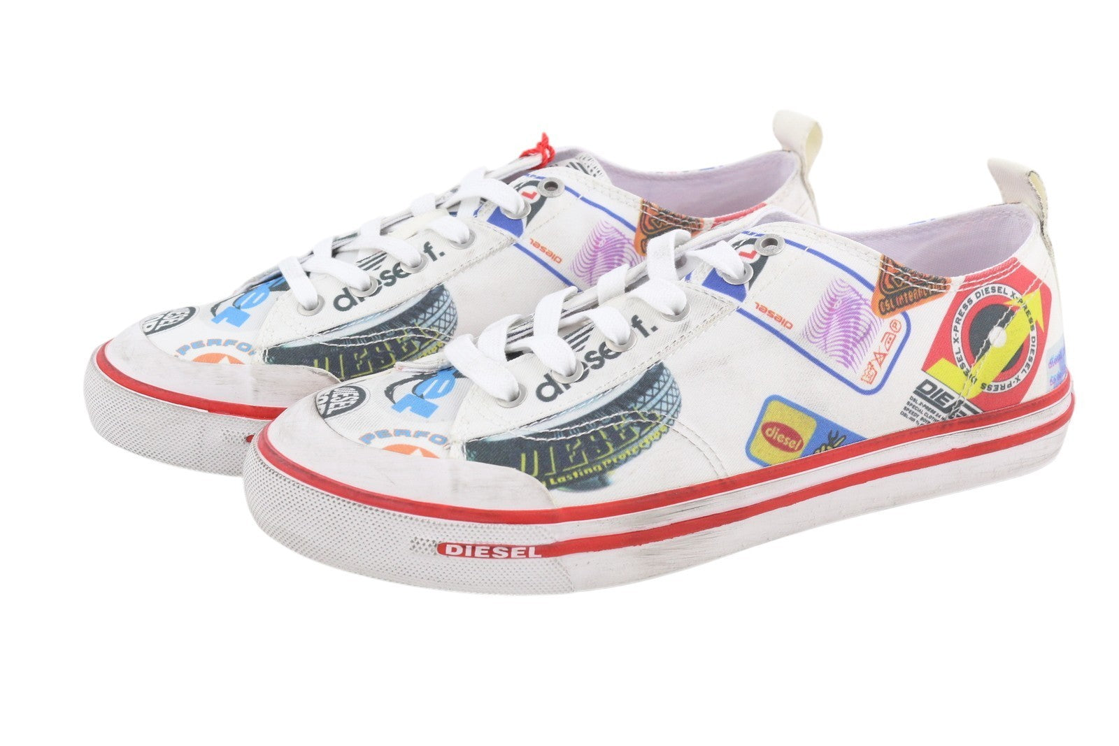 DIESEL S-Athos Low Men Sneakers EU43 Patterned Low Top Laced Almond Toe RRP€160