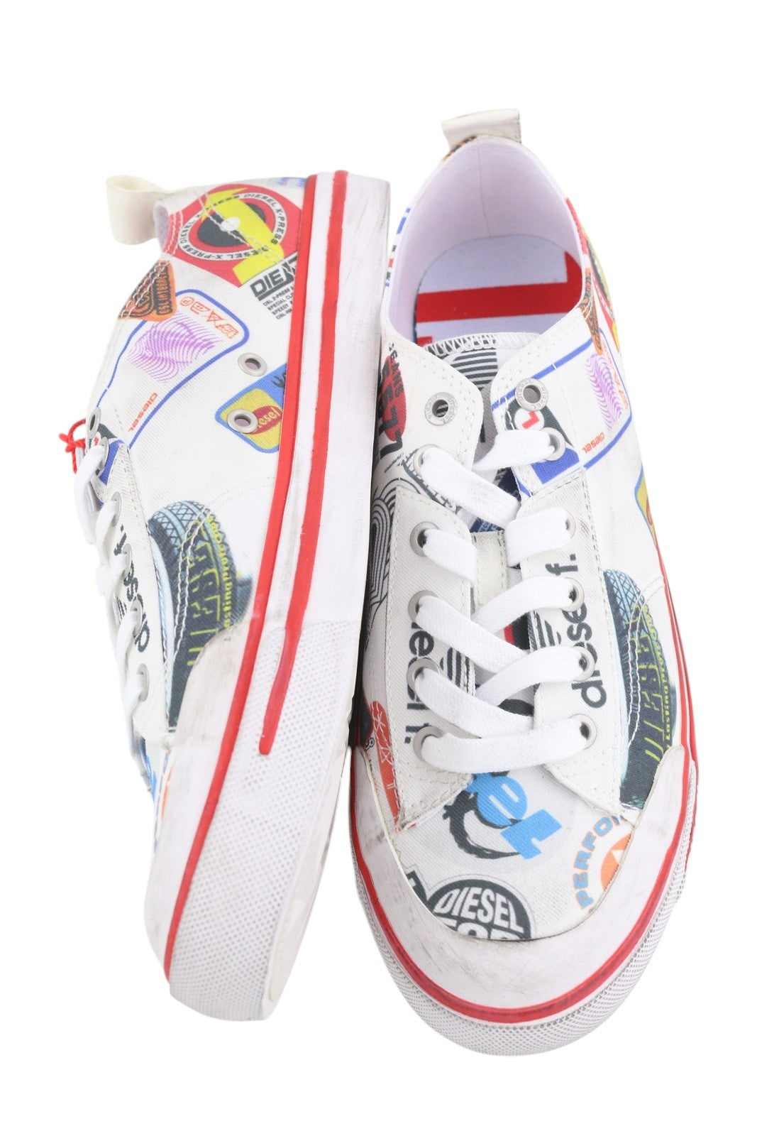 DIESEL S-Athos Low Men Sneakers EU43 Patterned Low Top Laced Almond Toe RRP€160