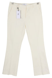 PT TORINO Jaine Women Trousers 42 W30 Off White Bootcut Fit Ankle Crop RRP€249