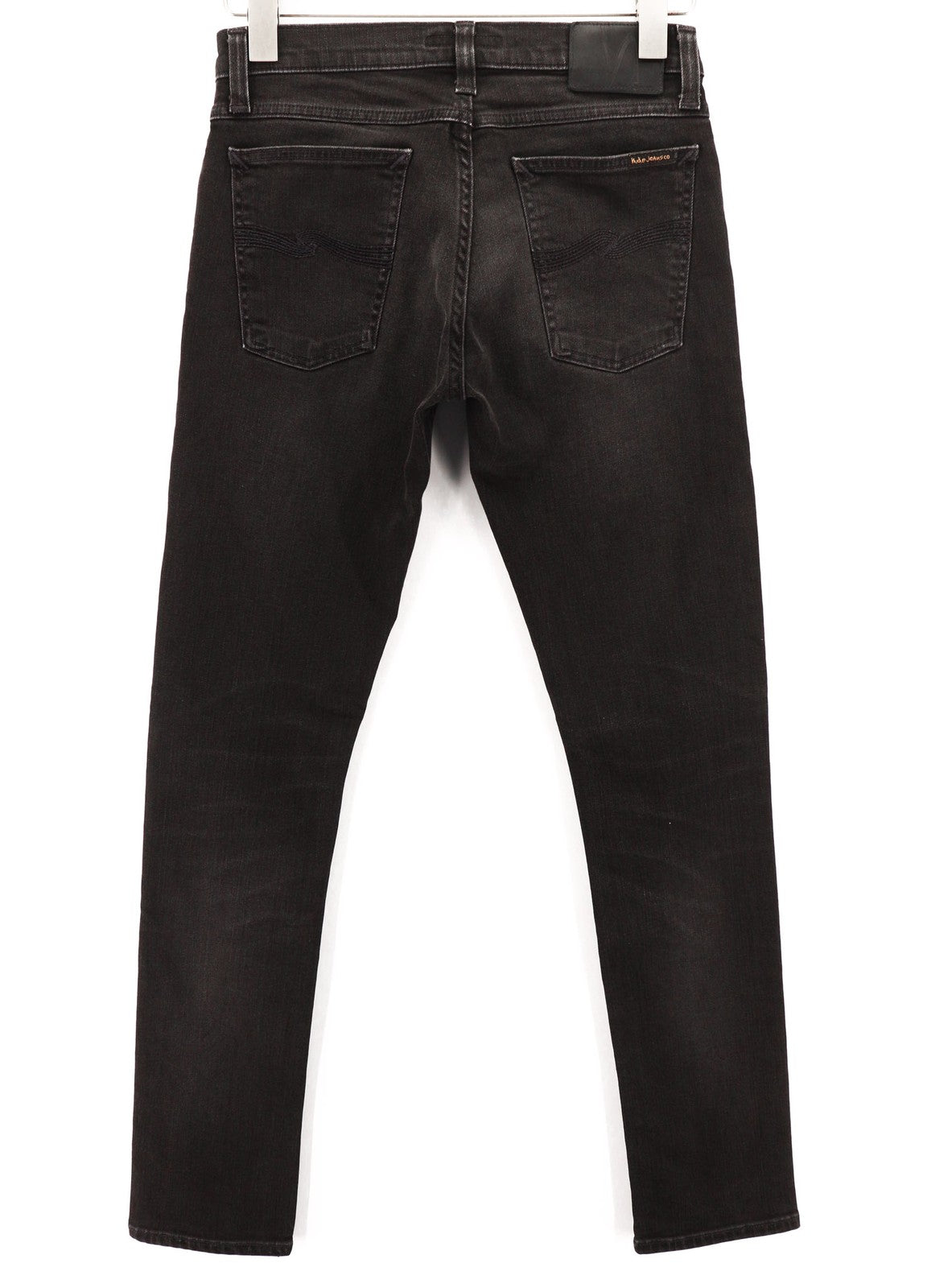 NUDIE JEANS Long John Mens Jeans W28/L32 Slim  Stretchy Black 5-Pocket