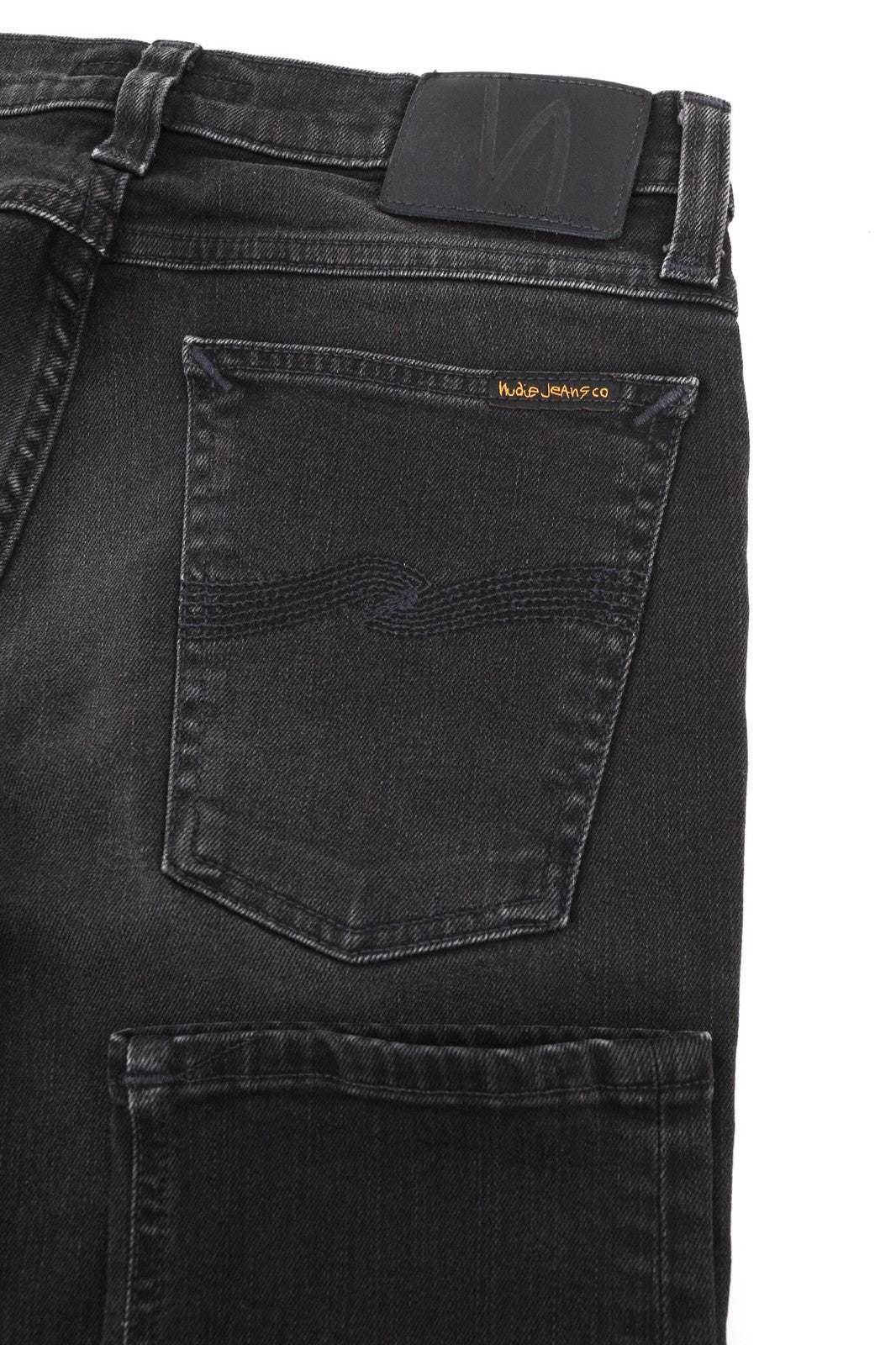 NUDIE JEANS Long John Mens Jeans W28/L32 Slim  Stretchy Black 5-Pocket