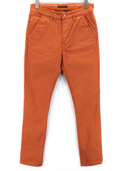 NUDIE JEANS Khaki Mens Trousers W29/L32 Slim  Stretchy Warm Orange Casual