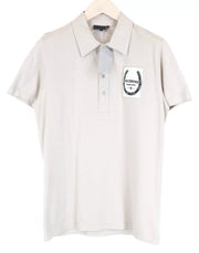 RICHMOND Polo Men Tee L Light Grey Cotton Short Sleeve Casual