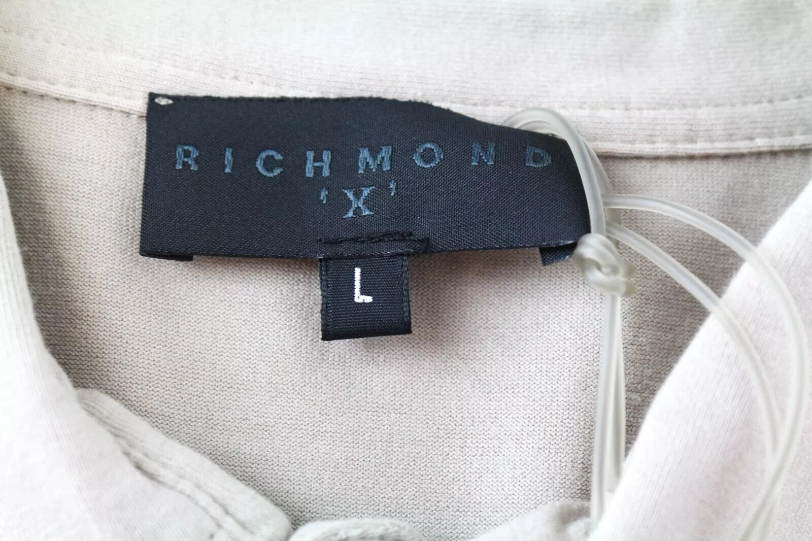 RICHMOND Polo Men Tee L Light Grey Cotton Short Sleeve Casual