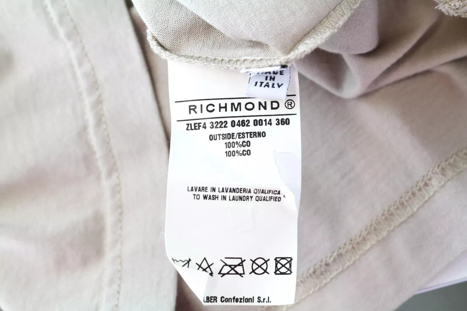 RICHMOND Polo Men Tee L Light Grey Cotton Short Sleeve Casual