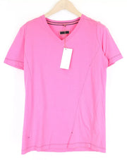 RICHMOND V-Neck Men T-Shirt L Pink Cotton Short Sleeve Summer Plain