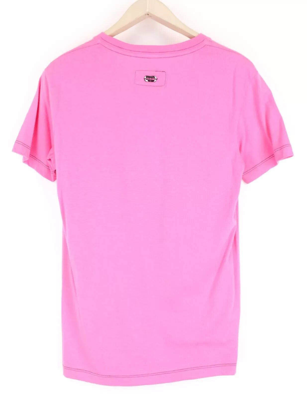 RICHMOND V-Neck Men T-Shirt L Pink Cotton Short Sleeve Summer Plain