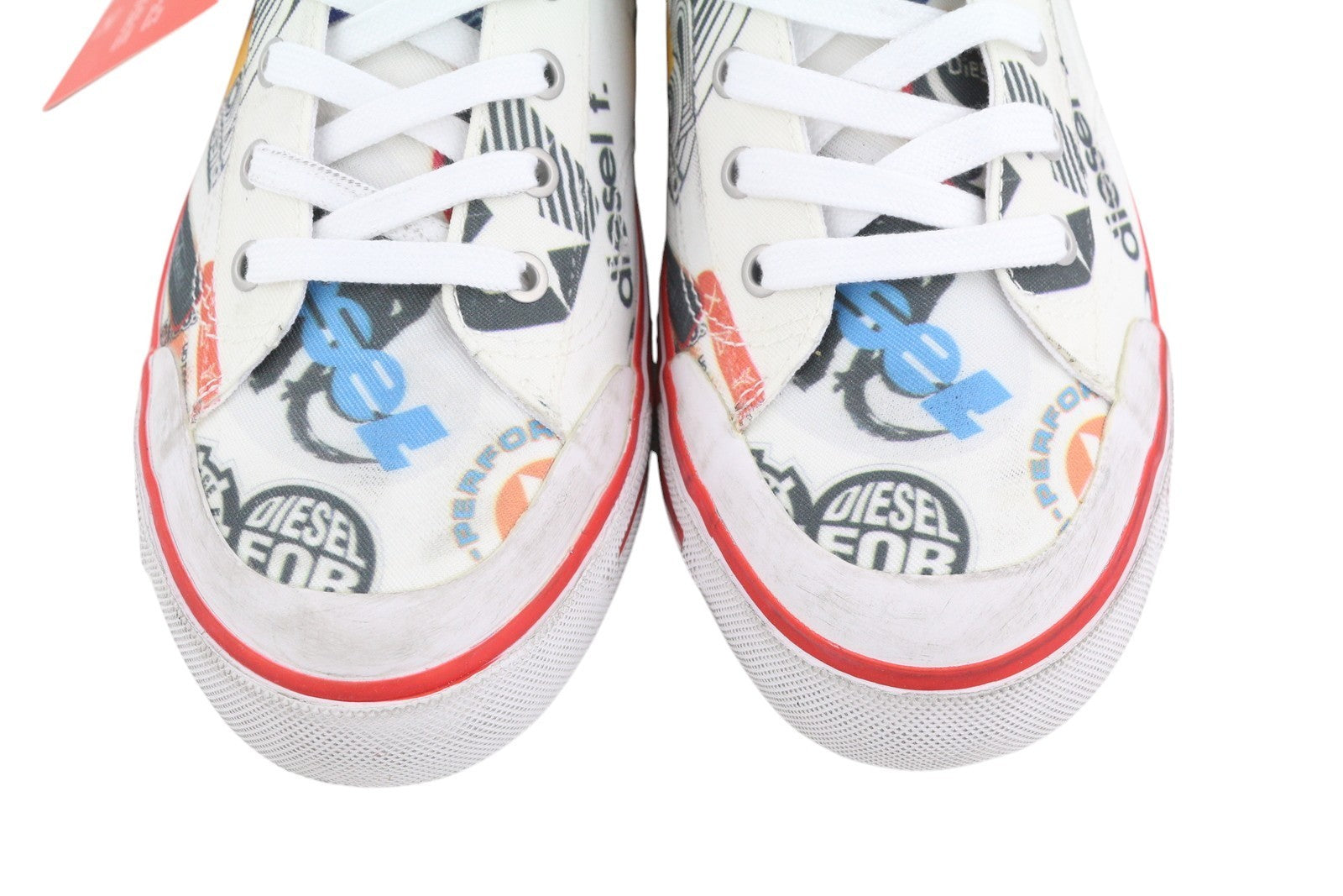 DIESEL S-Athos Mid Men Sneakers EU41 Patterned High Top Laced Almond Toe RRP€160