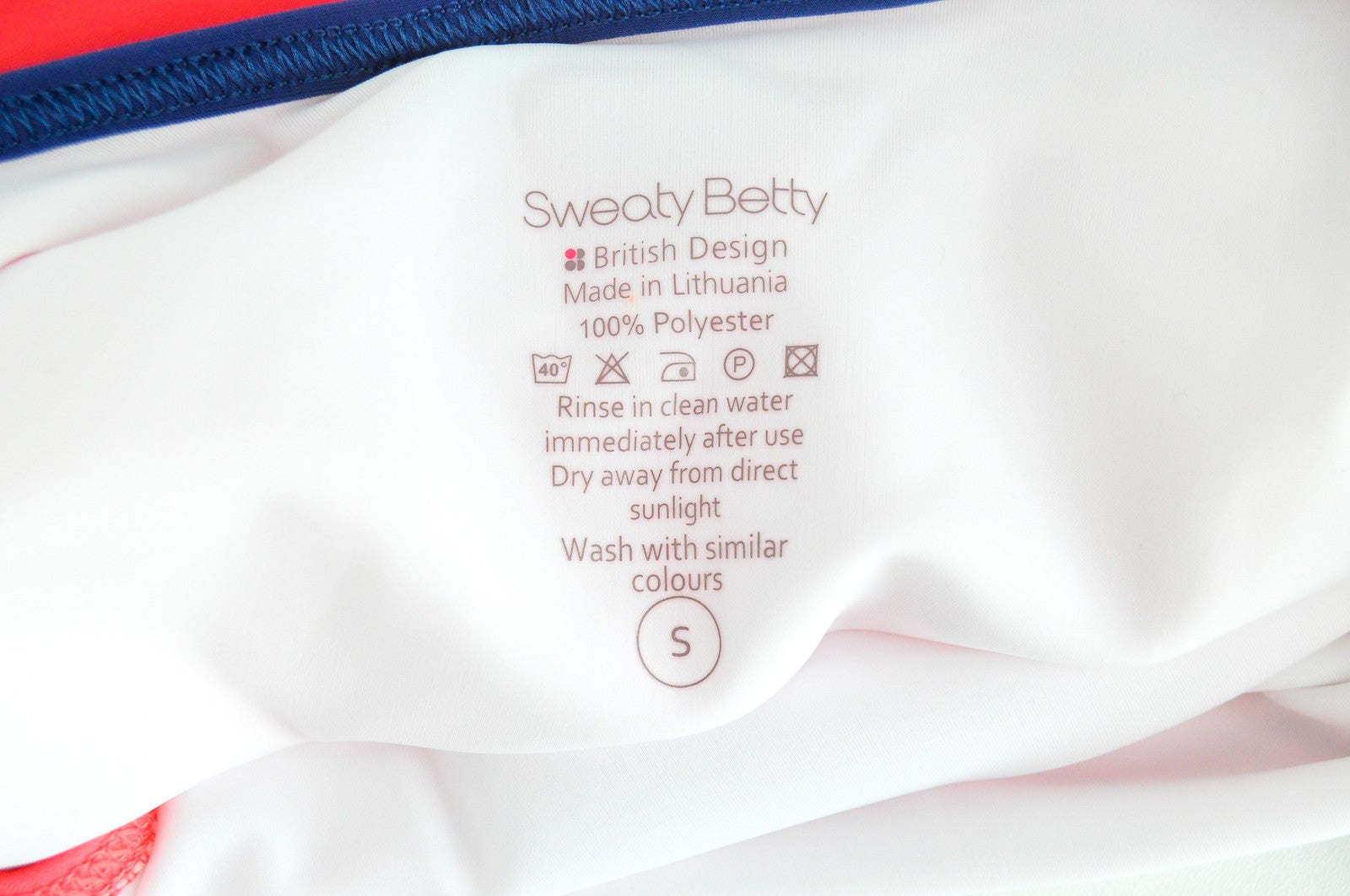 SWEATY BETTY Medalist Women's Swimsuit S Pink One-Piece Crossover Straps_