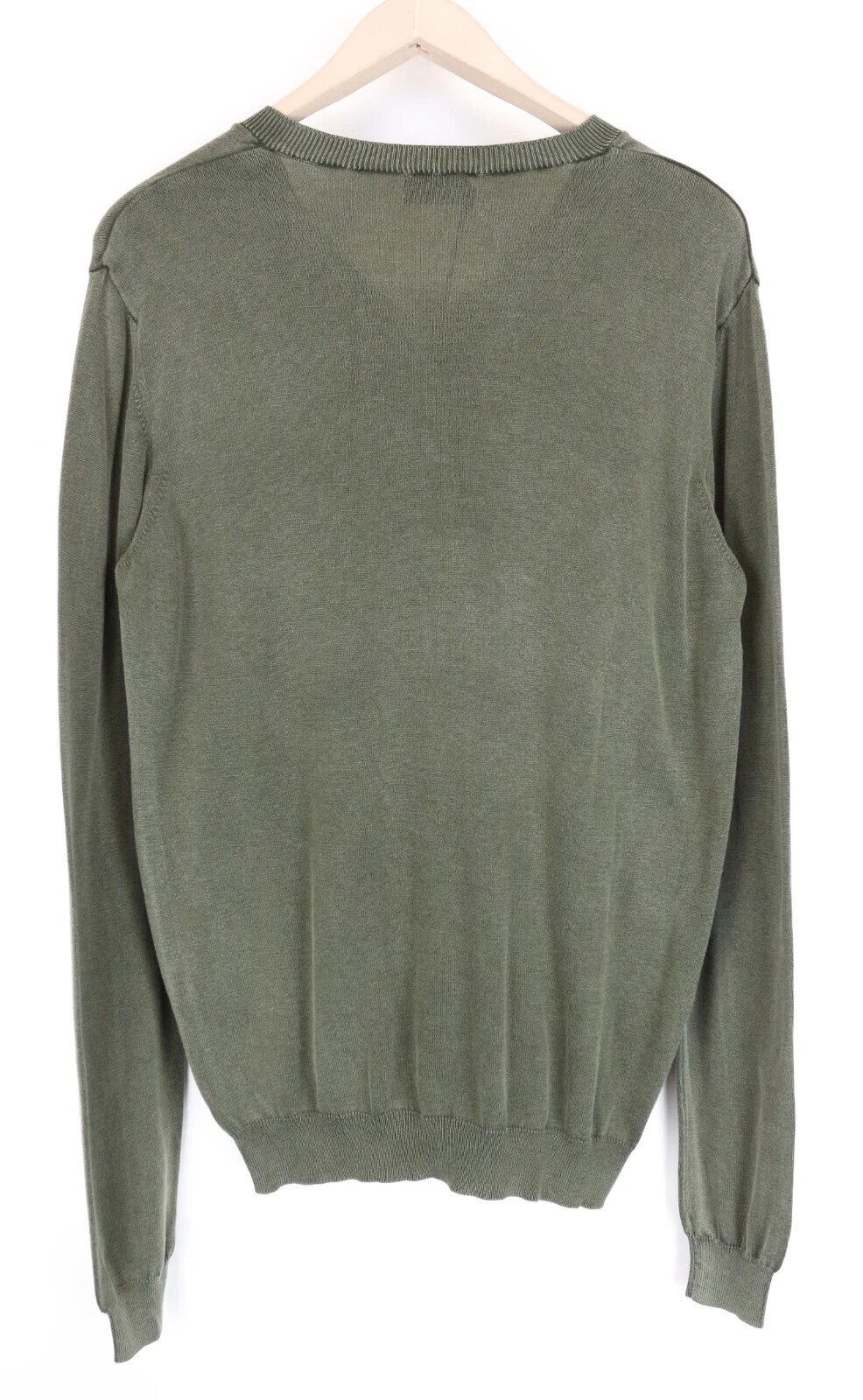 RICHMOND V-Neck Men Sweatshirt M/L Green Cotton Long Sleeve Pullover