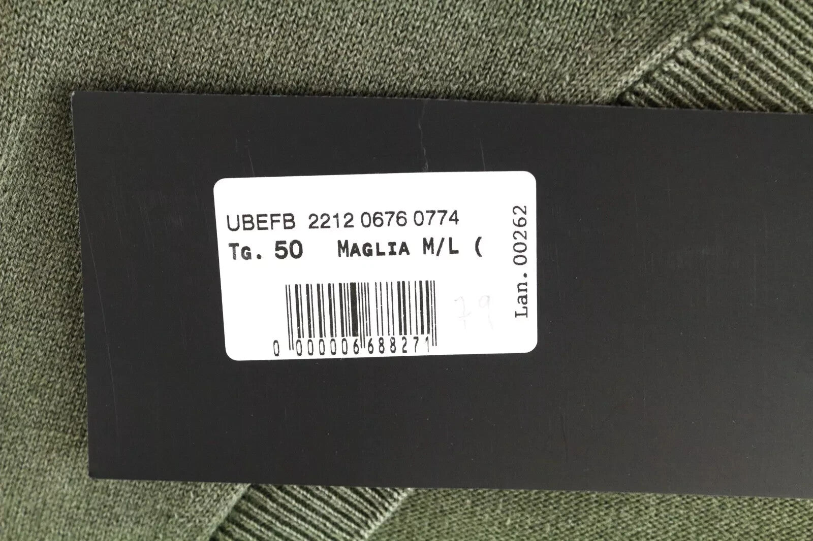 RICHMOND V-Neck Men Sweatshirt M/L Green Cotton Long Sleeve Pullover