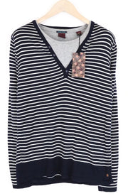 SCOTCH & SODA Ams Couture S Navy Men Sweatshirt Cotton Striped Layered
