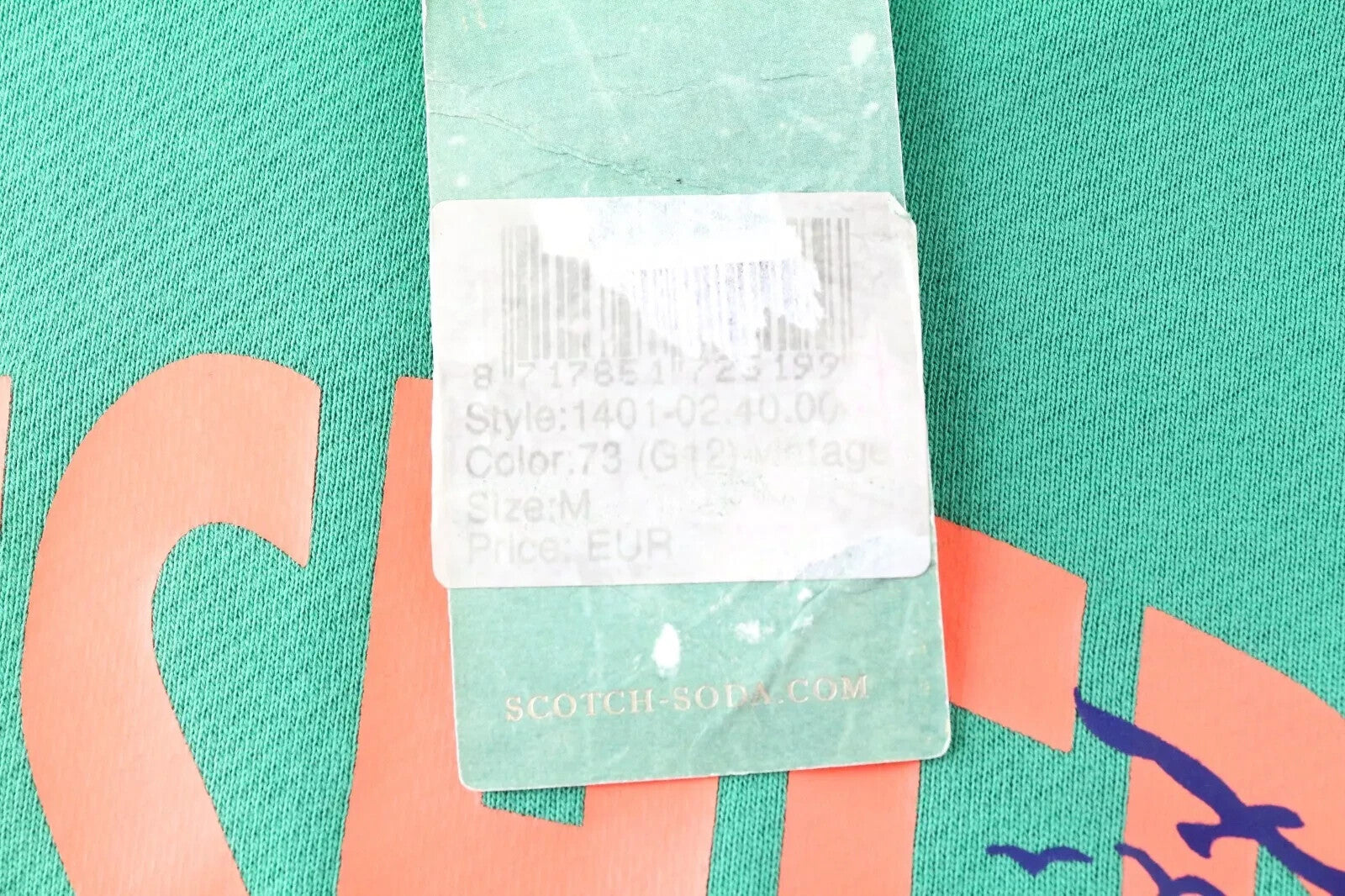 SCOTCH & SODA M Green Men Hoodie Pullover Sweatshirt Cotton Ams Couture