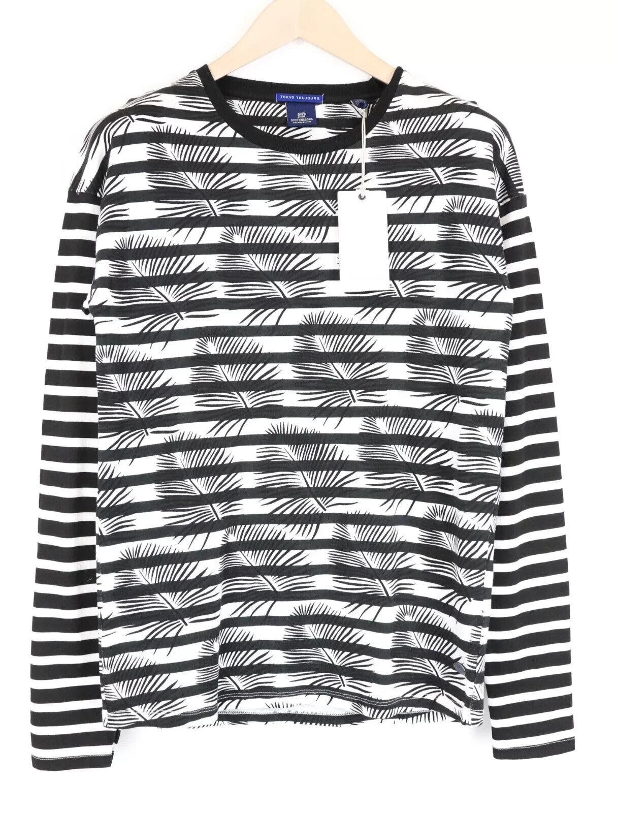 SCOTCH & SODA S Men Sweatshirt Black Patterned Cotton Long Sleeve