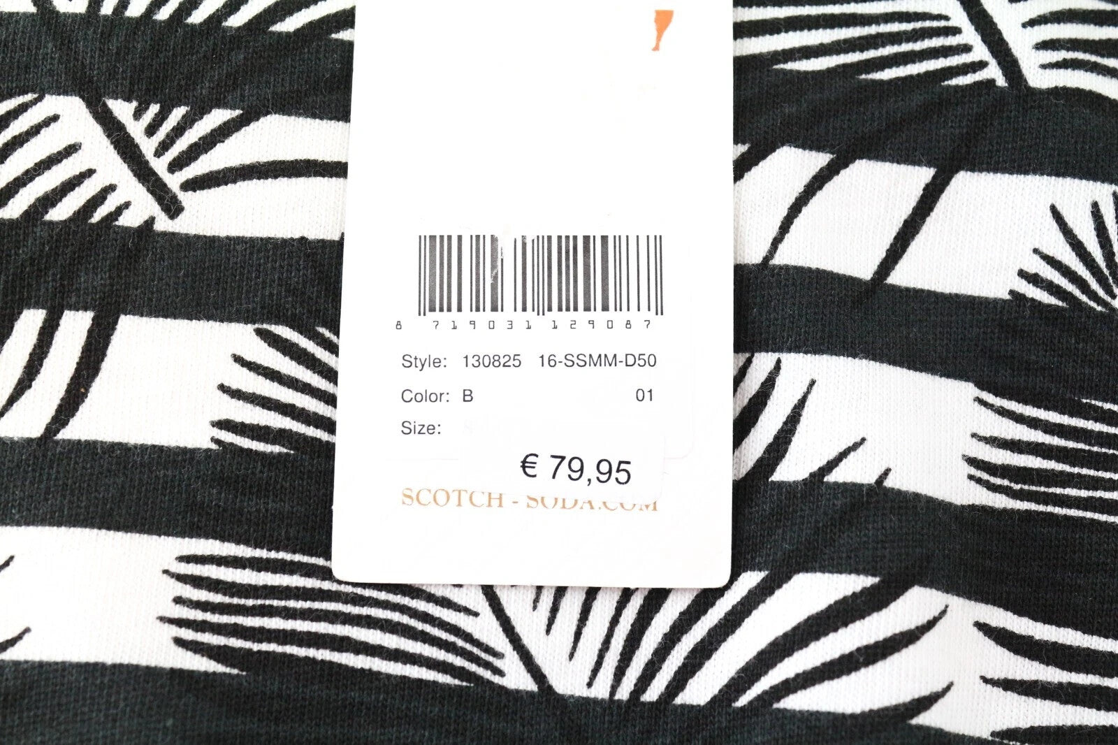 SCOTCH & SODA S Men Sweatshirt Black Patterned Cotton Long Sleeve