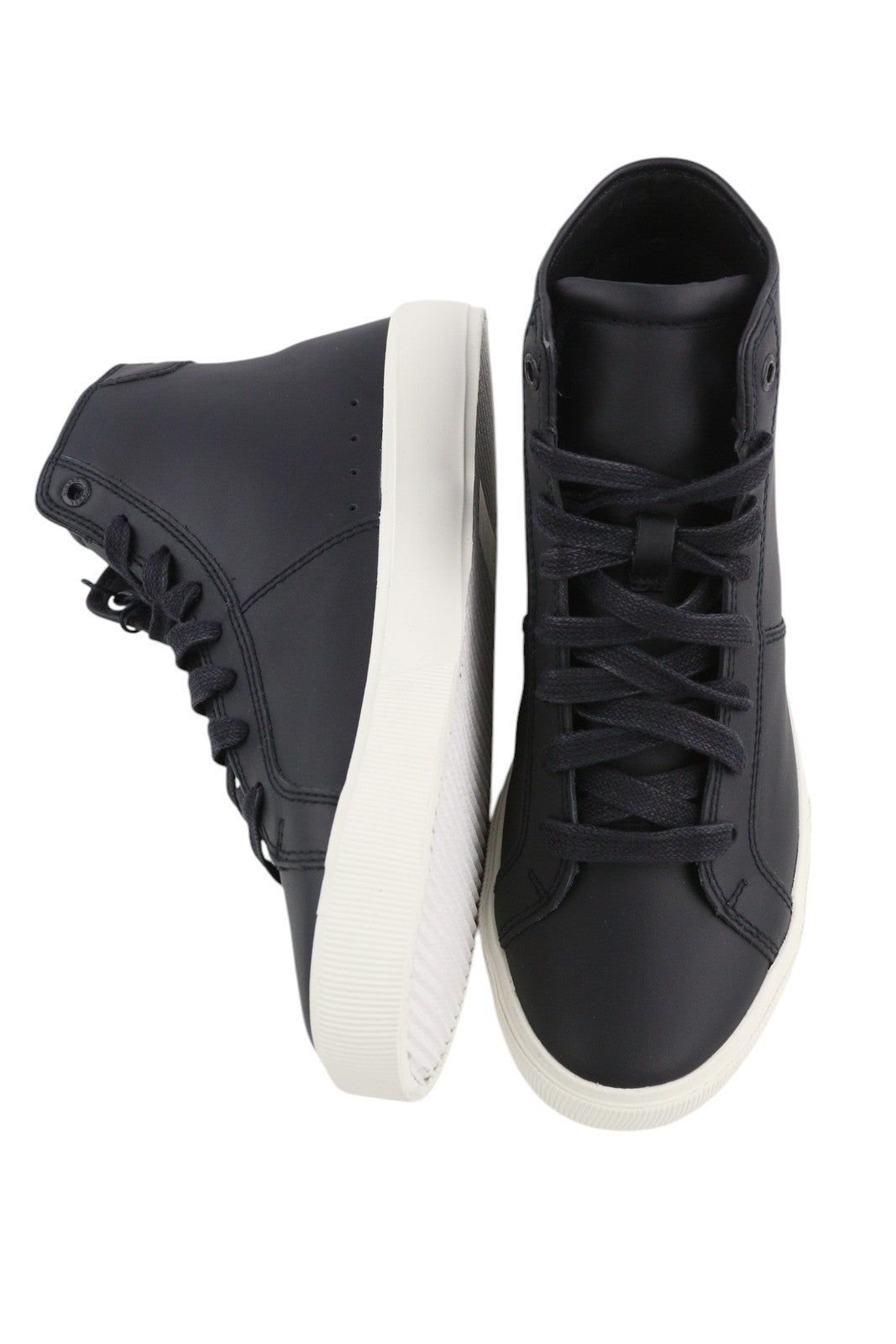 DIESEL S-Mydori Mc W moteriški sportbačiai, juodos odos, su raišteliais, migdolų nosimi, RRP220