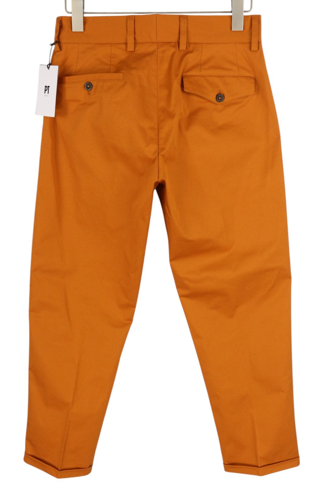 PT TORINO Gio Women Trousers 40 W31 Chino Slim Turn-Up Cropped Brown RRP€240