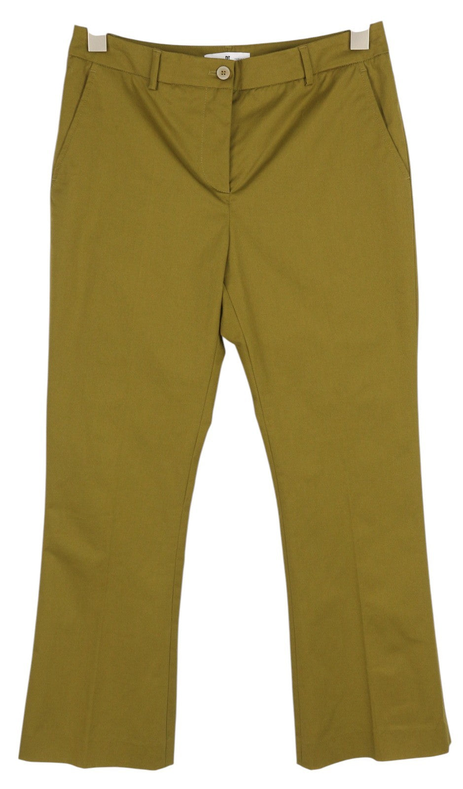 PT TORINO Jaine Women Trousers 42 W30 Green Bootcut Fit Ankle Length Zip RRP€249