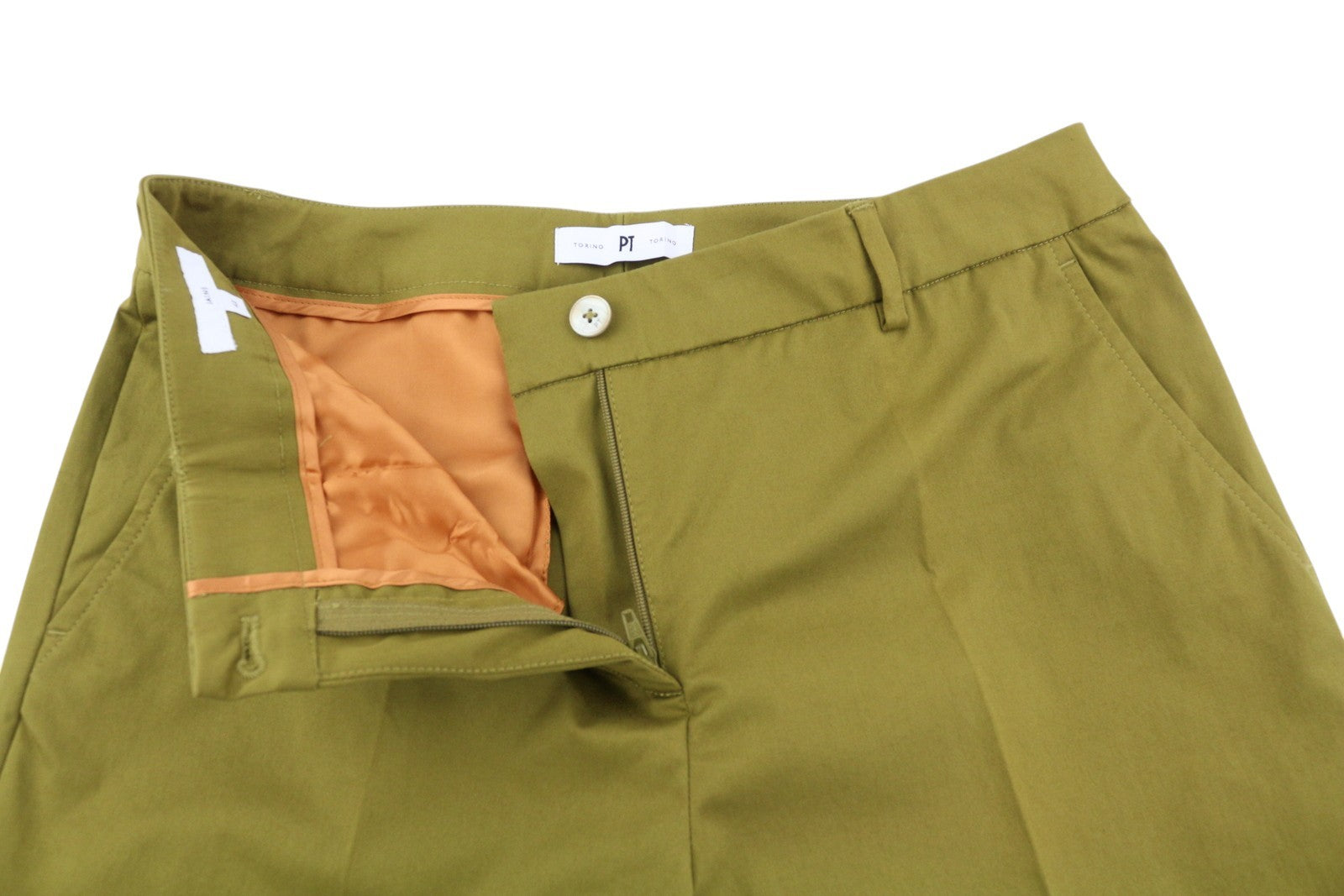 PT TORINO Jaine Women Trousers 42 W30 Green Bootcut Fit Ankle Length Zip RRP€249