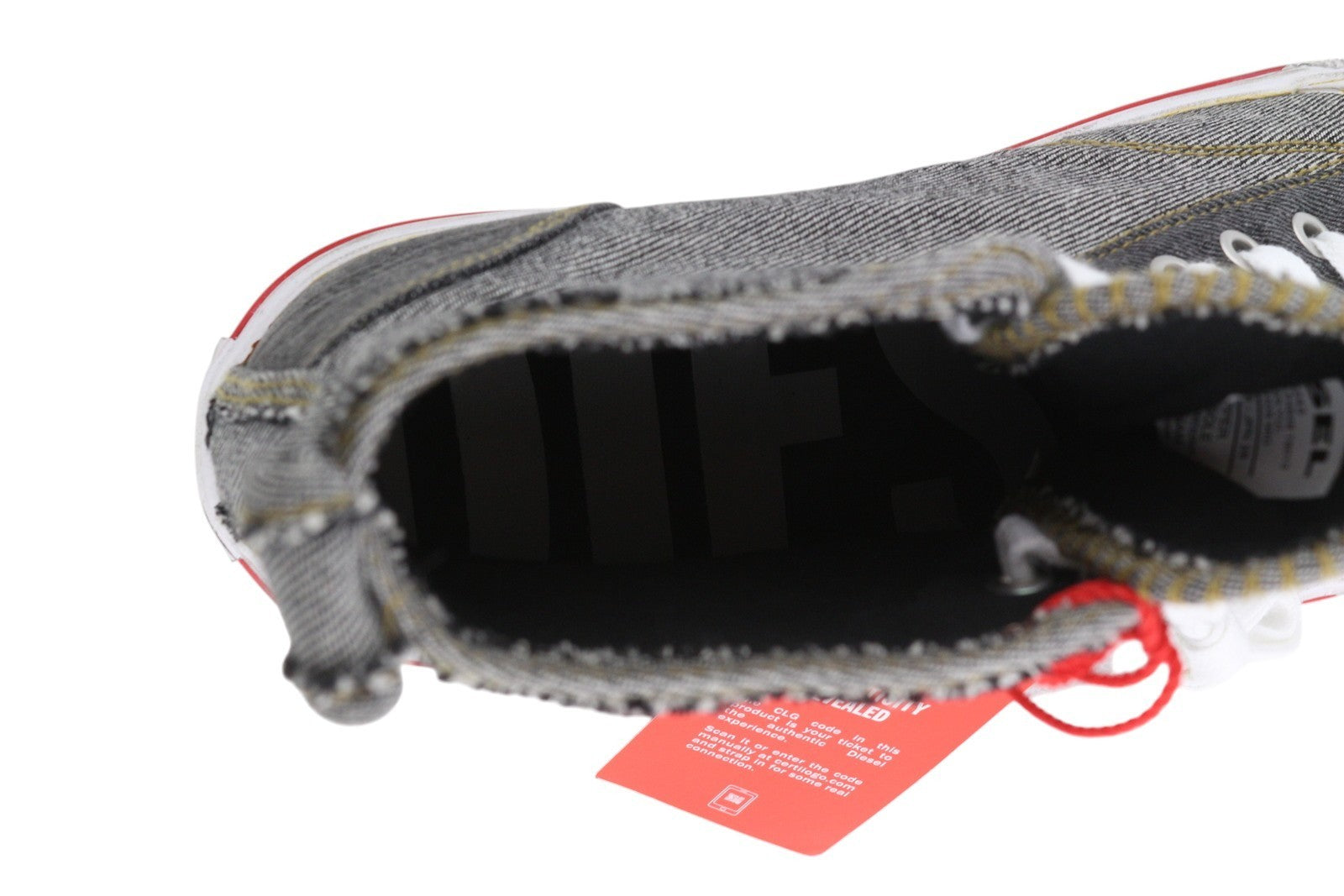 DIESEL S-Athos Mid Men Sneakers EU42 Dark Denim Look Laced Almond Toe RRP€160