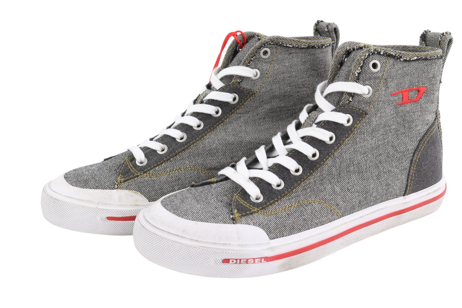 DIESEL S-Athos Mid Men Sneakers EU42 Dark Denim Look Laced Almond Toe RRP€160