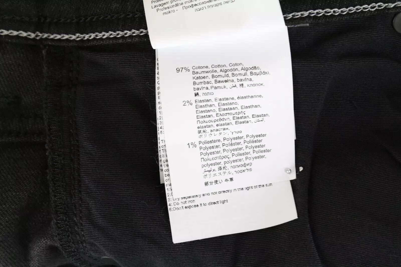 REPLAY Grover vyriški džinsai W30/L32 juodi džinsiniai su užsegimu, tamprūs, tiesūs 