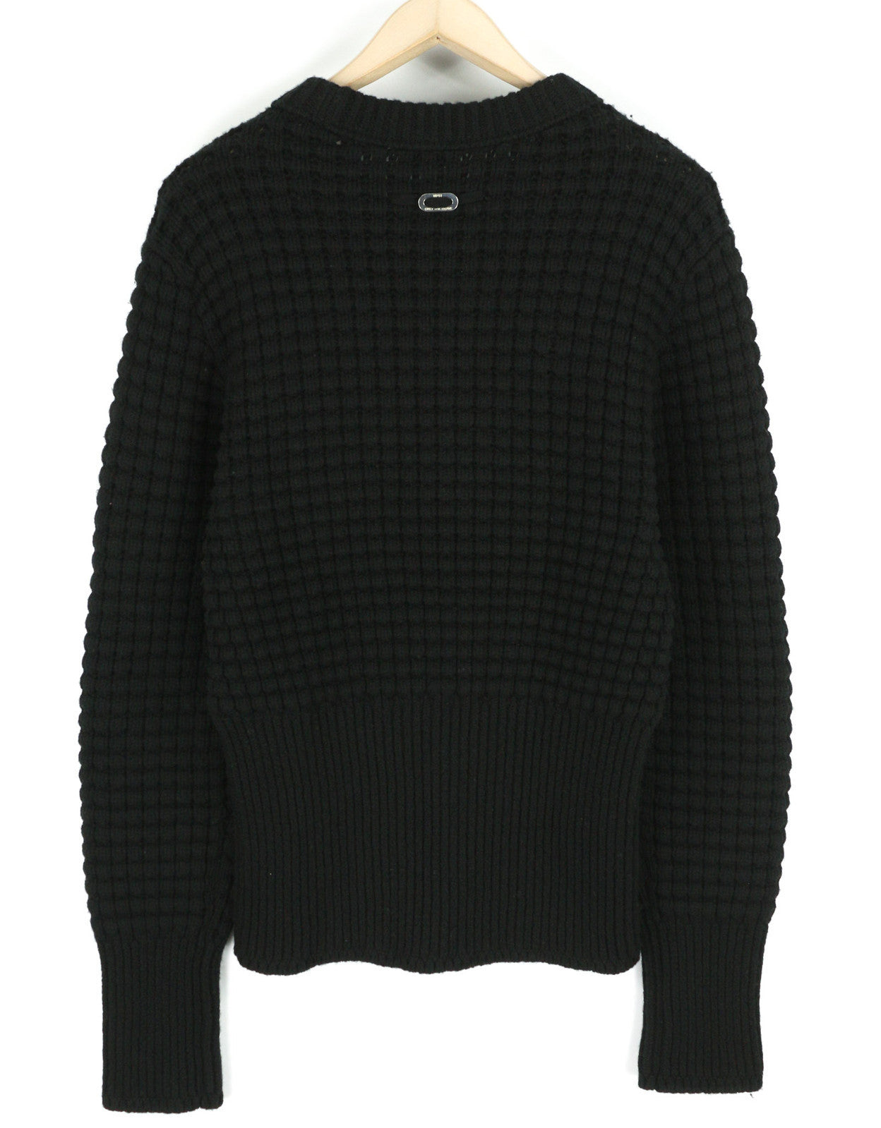 DIESEL M-Ysabell Women Jumper S Pullover Wool Cable Knit Crew Neck Black RRP€275