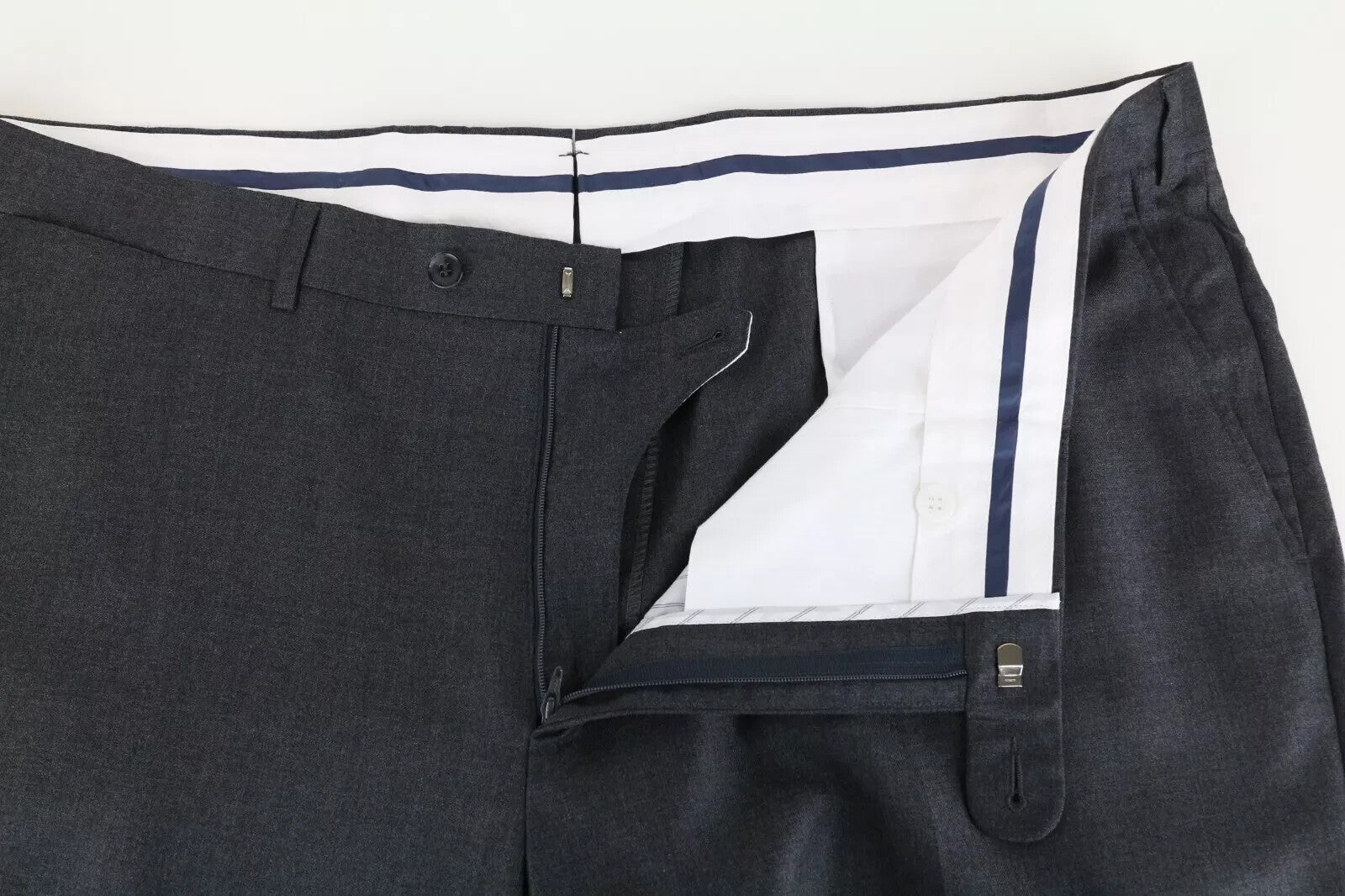 SUITSUPPLY Brescia Men Trousers UK46S Dark Grey Wool Classic Pleated Front