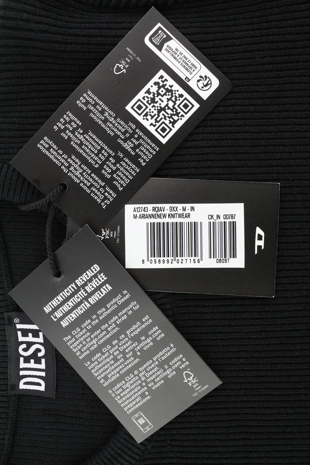 DIESEL M-Ariannenew Women Jumper M Black Pullover Crew Neck Knitted RRP€175