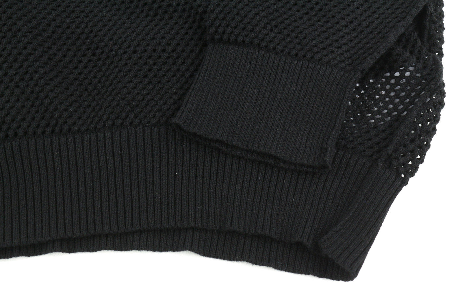 DIESEL K-Connet Men Hoodie L Black Pullover Hooded Sheer Open Knit RRP€195