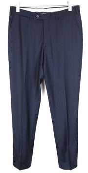 SUITSUPPLY Brescia UK38L Navy Wool Men Trousers Classic Pleated & Lined