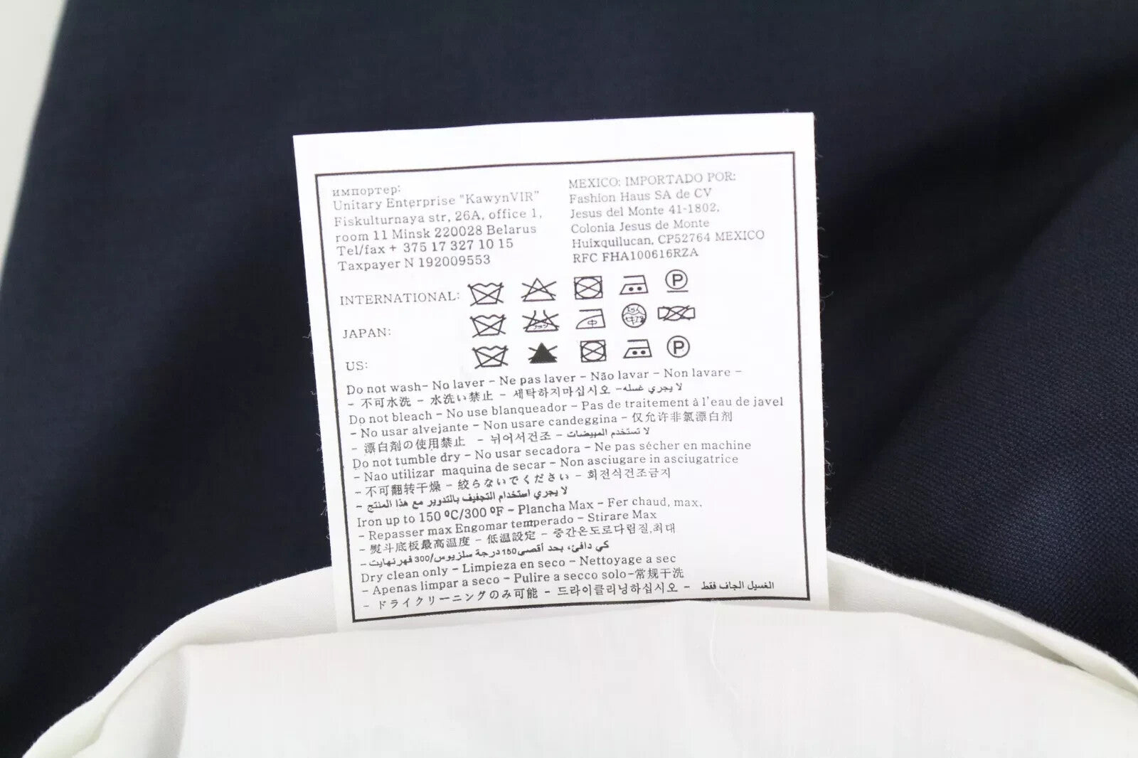 SUITSUPPLY Brescia UK38L Navy Wool Men Trousers Classic Pleated & Lined