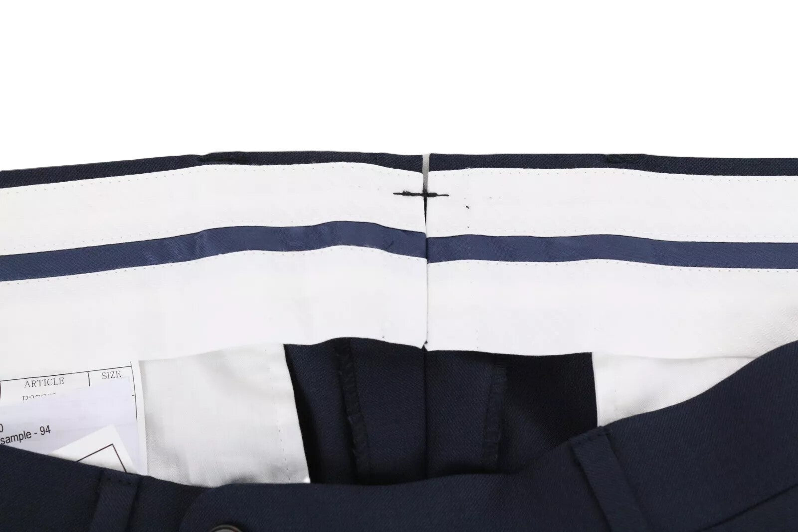 SUITSUPPLY Brescia UK38L Navy Wool Men Trousers Classic Pleated & Lined