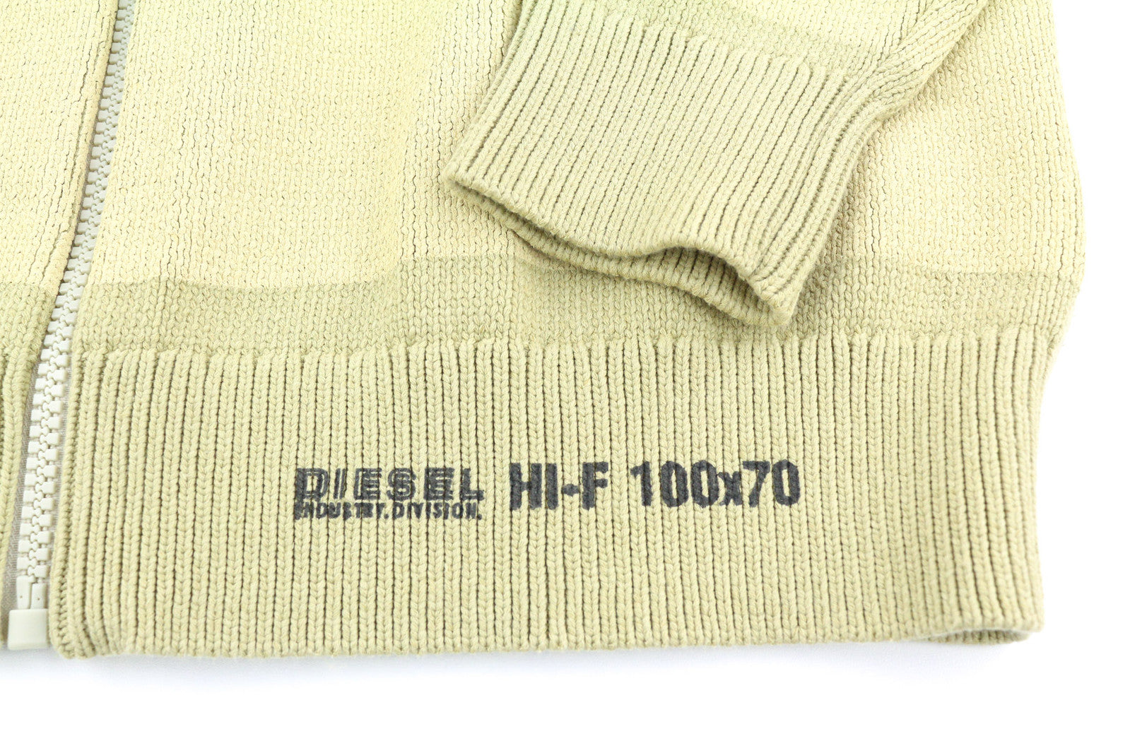 DIESEL K-Onnor Men Jumper L Beige Jacket Hooded Neck Tight Knit RRP€395