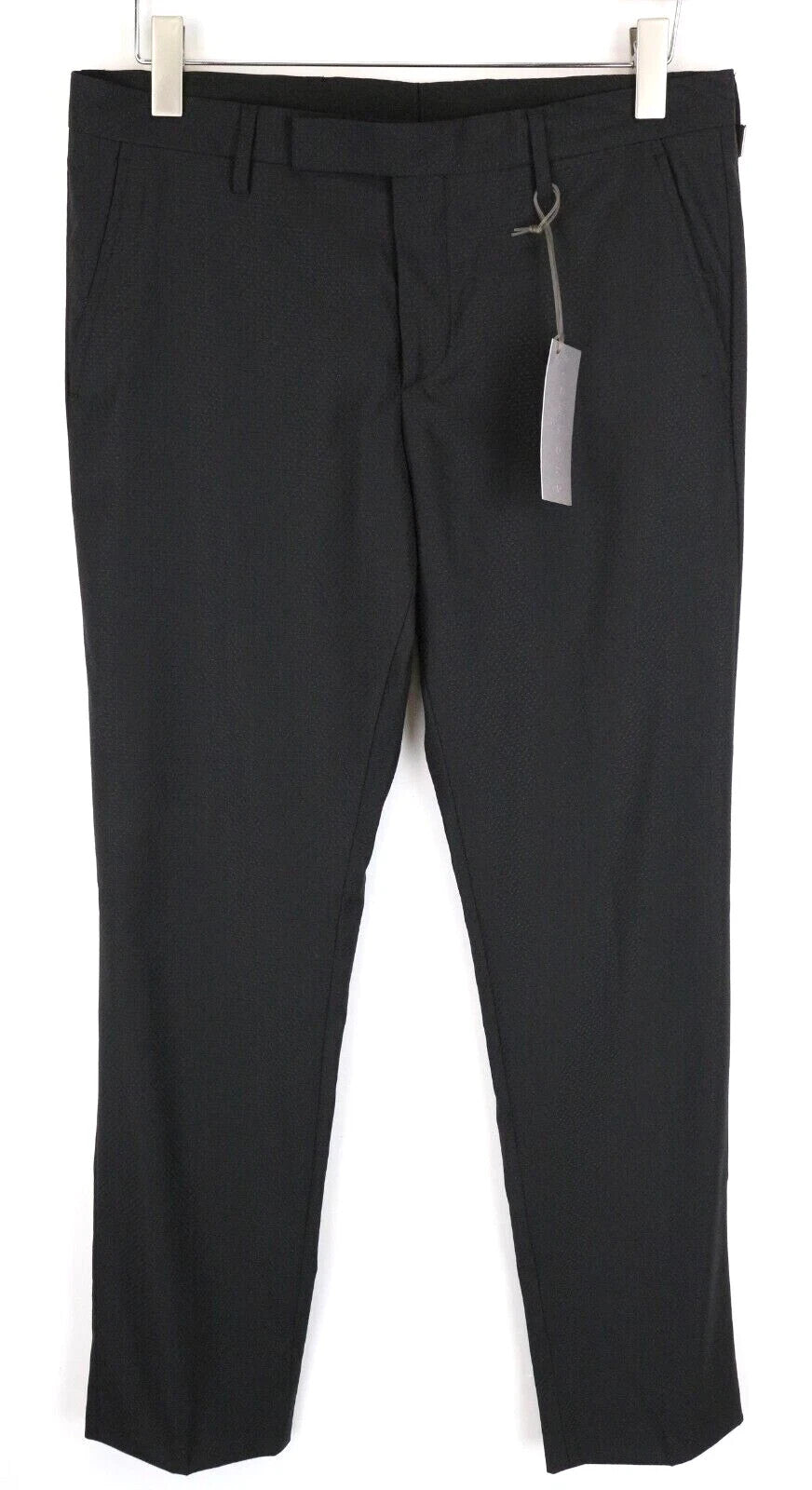 RICHMOND Wool Men Trousers 48 Black Blend Dot Pattern Classic Pleated