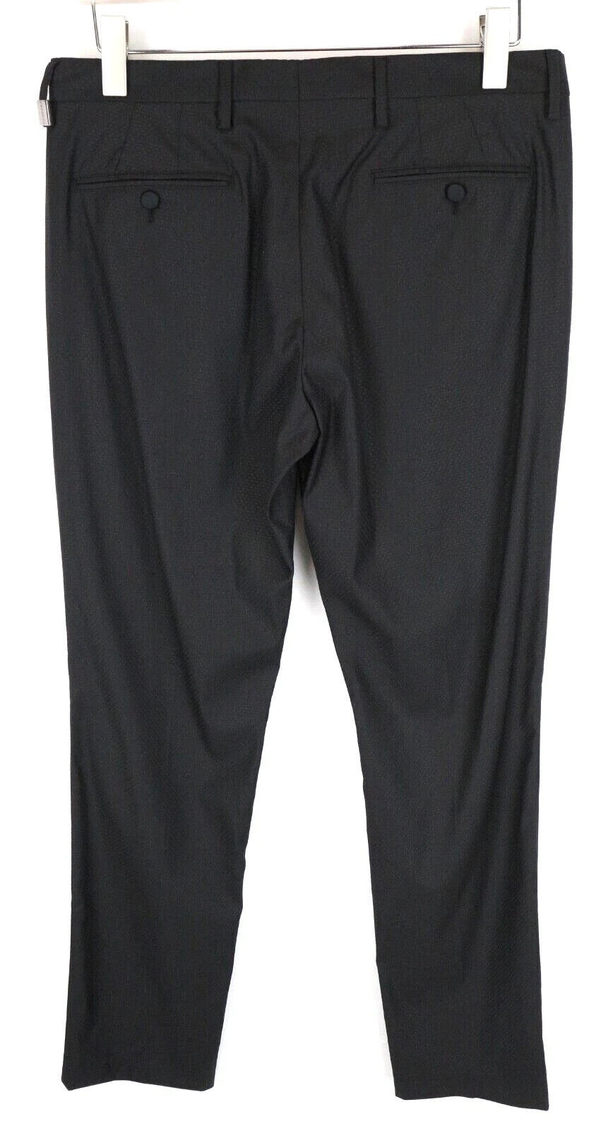 RICHMOND Wool Men Trousers 48 Black Blend Dot Pattern Classic Pleated